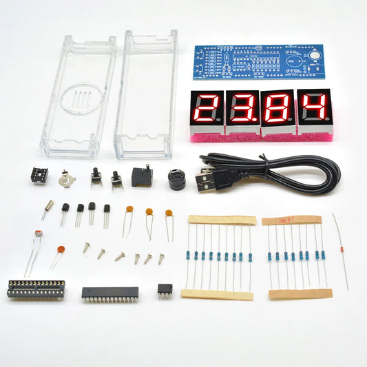 Electronic Clock DIY KIT LED Microcontroller Kit Digital Clock Time Light Control Diy Electronic Kit