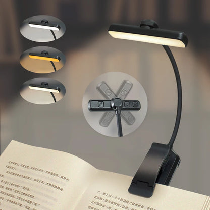 LED Book Light USB Rechargeable Reading Light Warm Cool White Daylight Portable Flexible Easy Clip Night Reading Lamp New