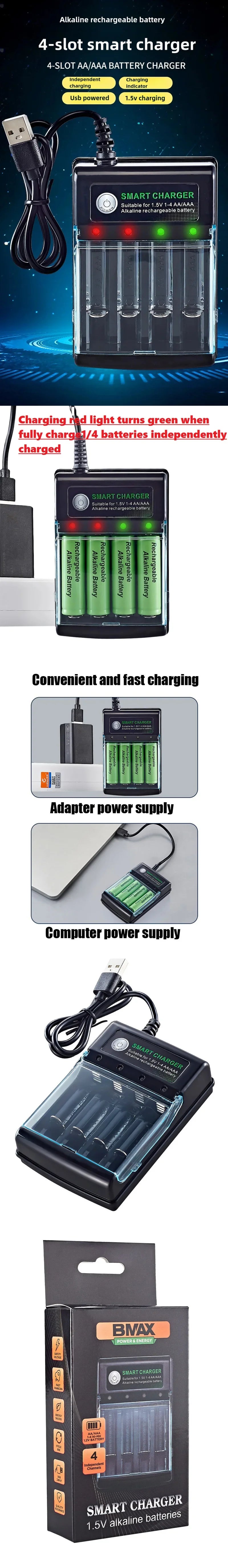 AAA Rechargeable Battery 3000mAh 1 5V New Alcalinas Battery USB Charger Included