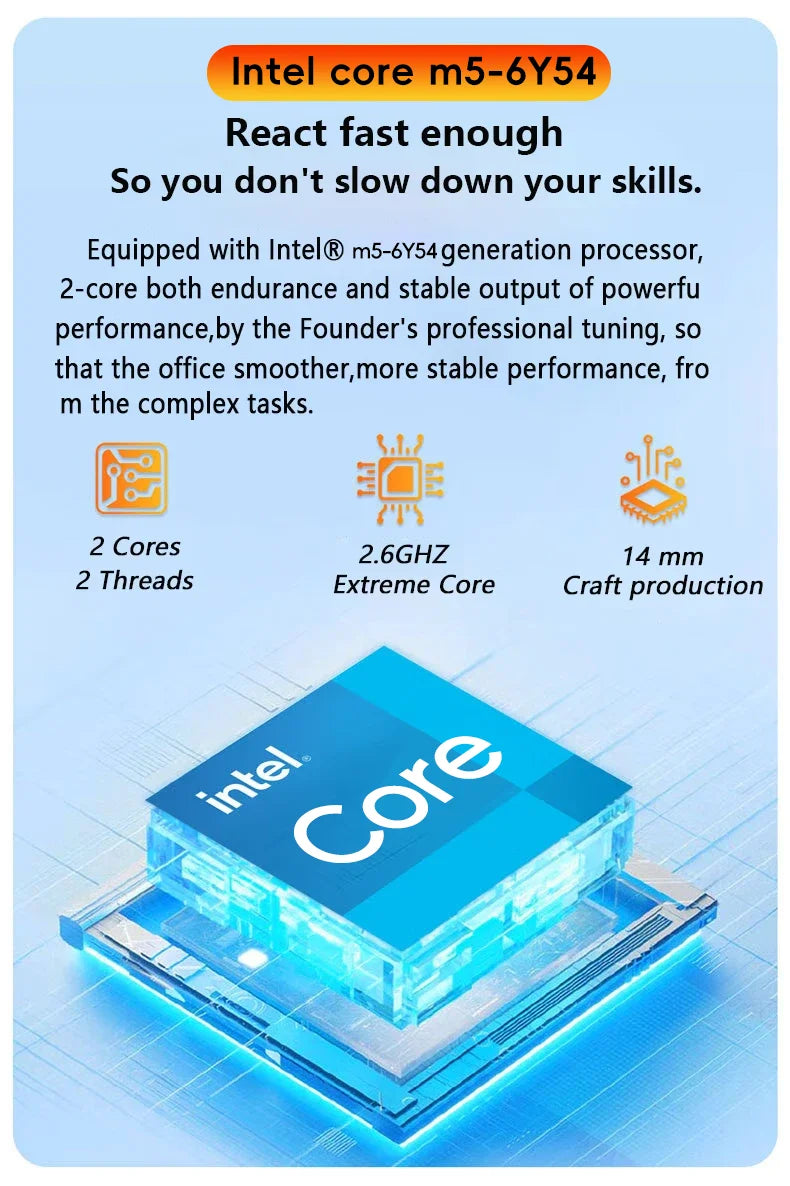 2025 New Notebook 15.6 Inch Laptop Windows 11 Intel Core m5-6Y54 16GB RAM 1TB SSD Fingerprint Unlock Study Office Pc Laptops