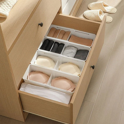 Expandable Drawer Organizer with Adjustable Dividers for Kitchen Utensils, Makeup, Stationery, and Medicine