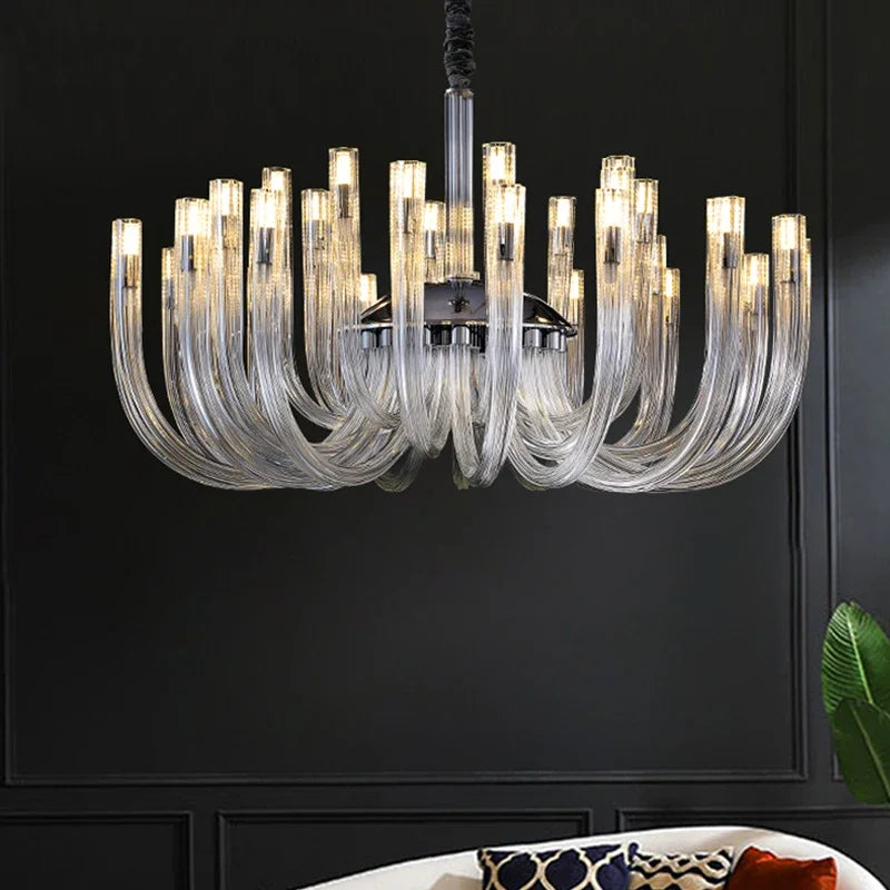 ART DECO Glass Chandelier for Living Room Bedroom Dining Room Designer Luxury LED Hanging Ligting 2024 NEW Lamp