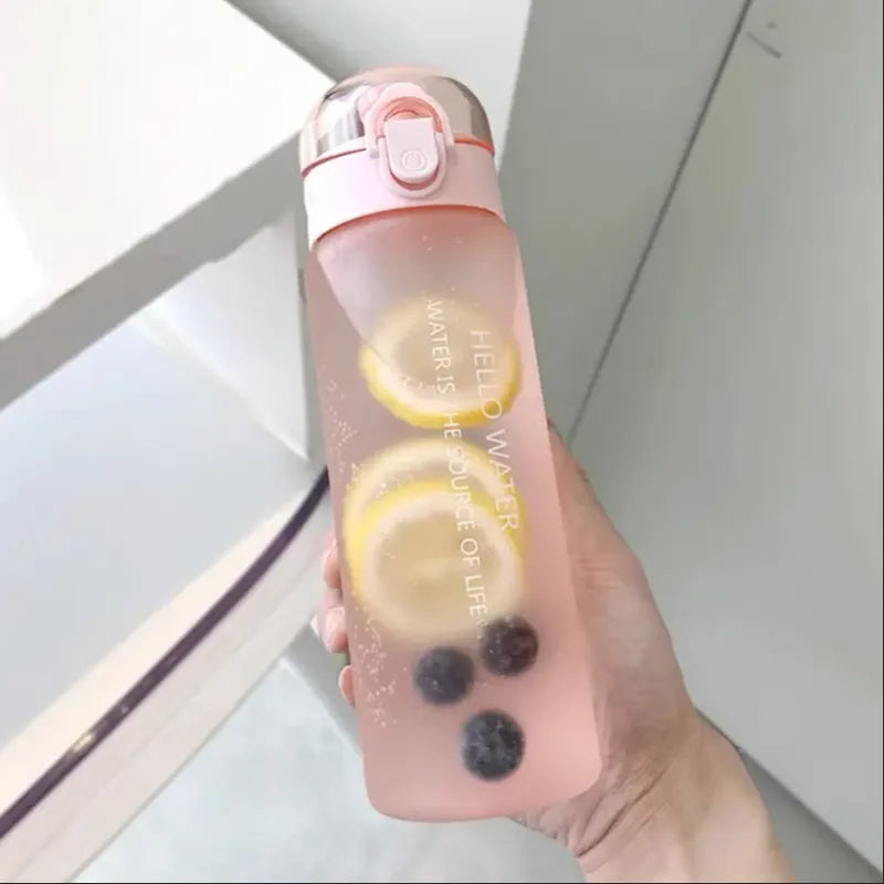 780ml/26.37oz Stay Hydrated and Healthy with Our Frosted Transparent Water Bottle for School, Outdoor, and Fitness Activities