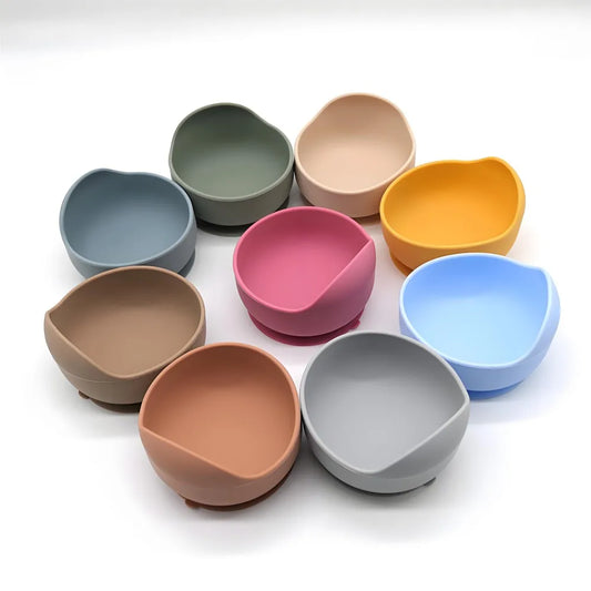 Children's Silicone Suction Cup Bowl Feeding Tableware Baby Bowl Non-slip Training Learning Eating Bowl Baby Bowl