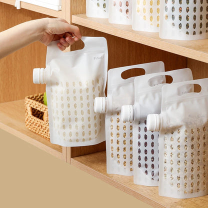 Food Storage Grain Bag Multigrain Pour Reusable Portable Bag Cereal Flour Bean Nut Rice Tea Powder Water Reusable Organizer Case