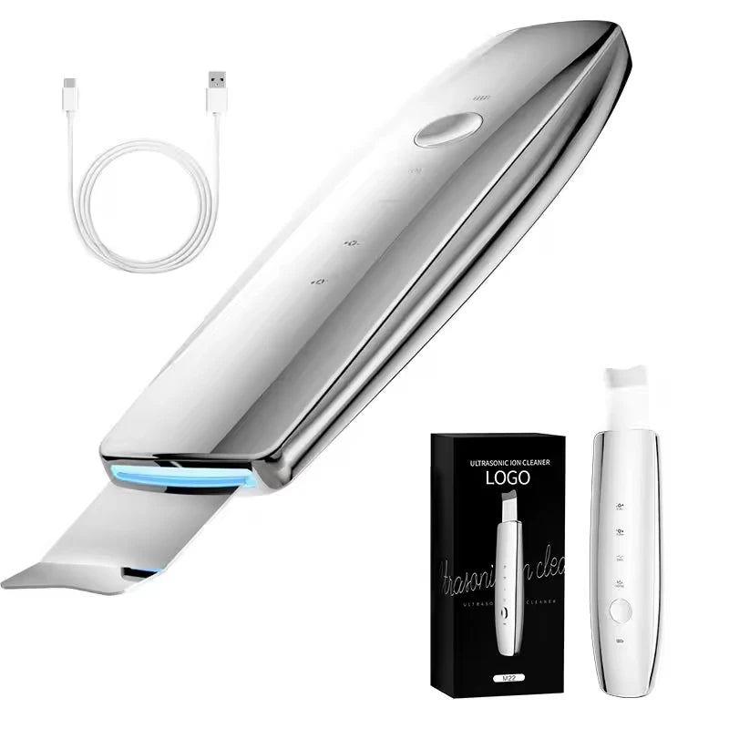 Home Use Ultrasonic Skin Scrubber Blackhead Remover Tool for Face Pore Cleaner with 2 Modes Waterproof Facials Skin Care Product