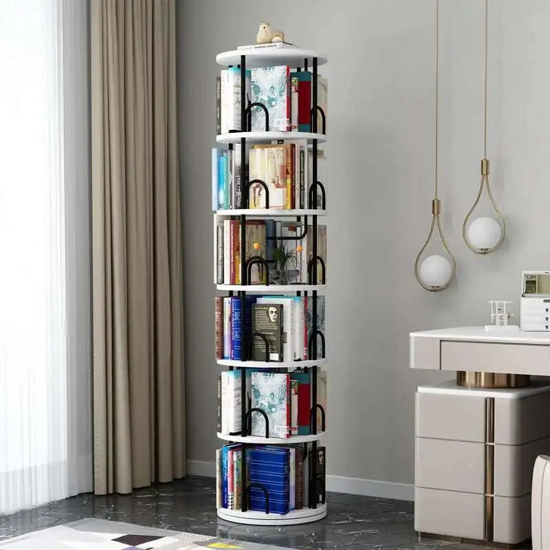 Modern Closet Bookcase Organizer Cabinet Display Rotating Bookcase Magazine Shelves Estante Para Livros Minimalist Furnitures