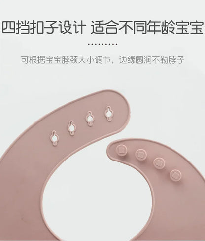 Baby Food Grade Silicone Children's Saliva Pocket 3D Waterproof Food Bib Rice Pocket Hygienic Silicone Bib for Children