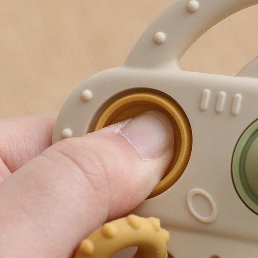 Baby Silicone Teether Toy Food Grade Silicone Pull String Training Teething Sensory Toys for Newborn Relieve Dentia Chew Toys