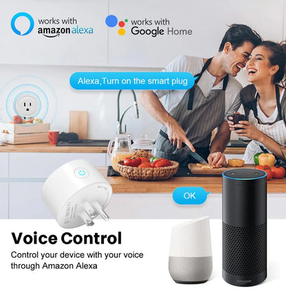 Smart Plug Zigbee/WiFi Socket US 16A With Power Monitor Timing Function APP Control Smart Home Automation Works With Alexa Z2M