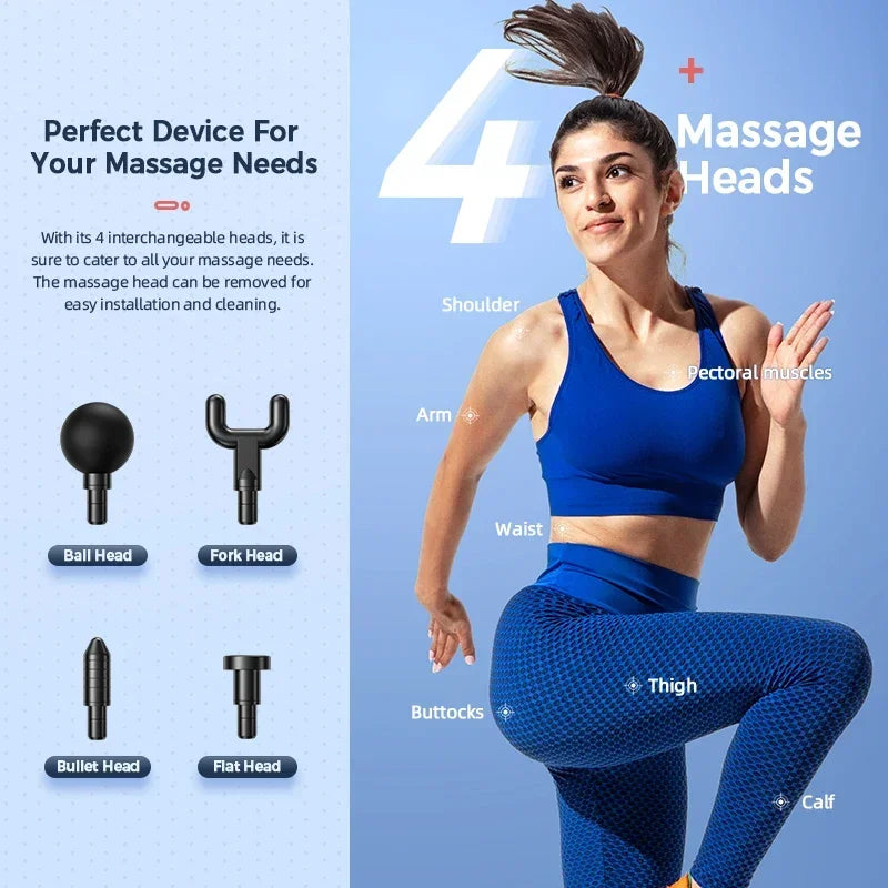 NEW Massage Gun Portable Percussion Pistol Massager For Body Neck Deep Tissue Muscle Relaxation Gout Pain Relief Fitness