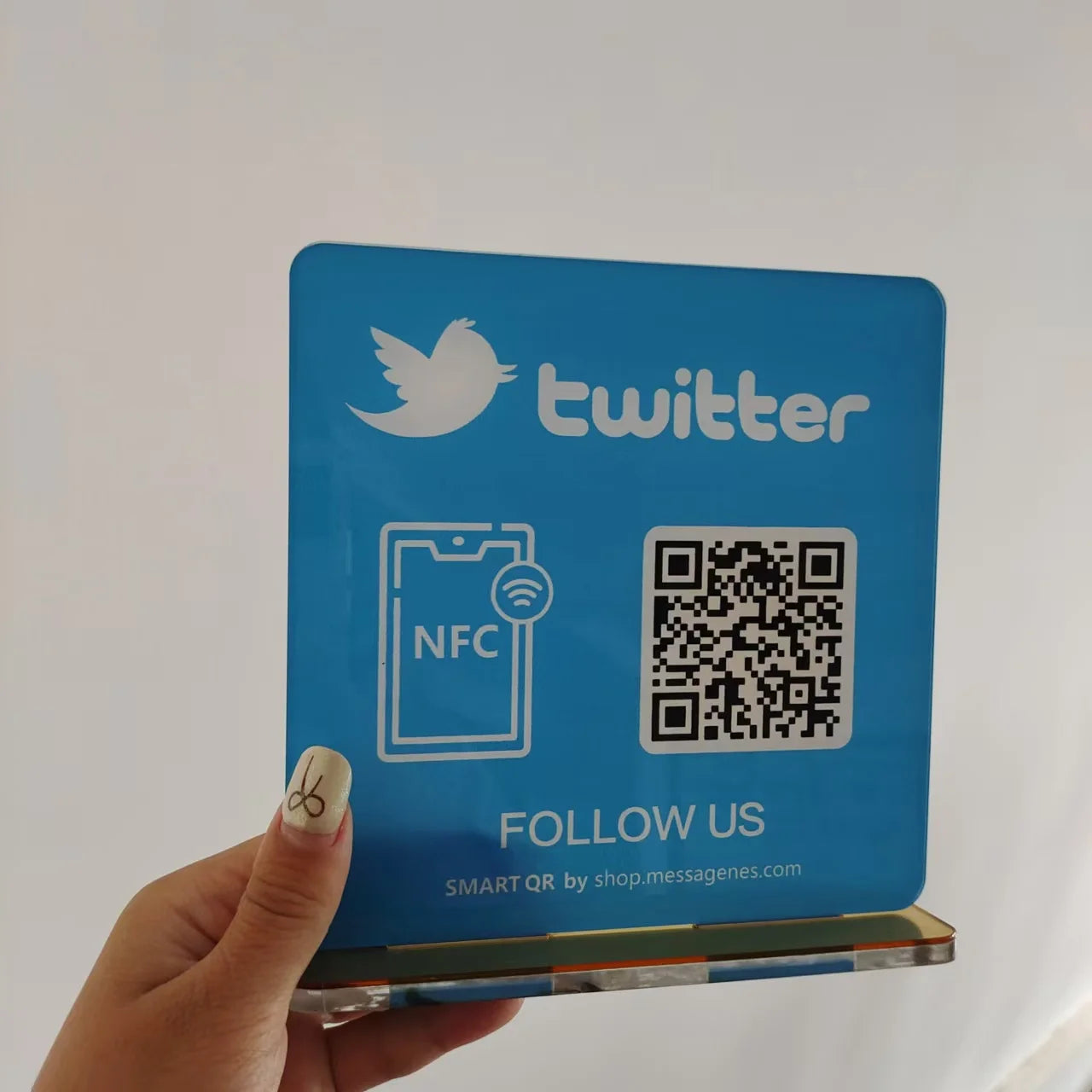 Review Us on Google Custom Google Review Sign With NFC Beauty Salon Business Decor Acrylic Google Review QR Code Sign