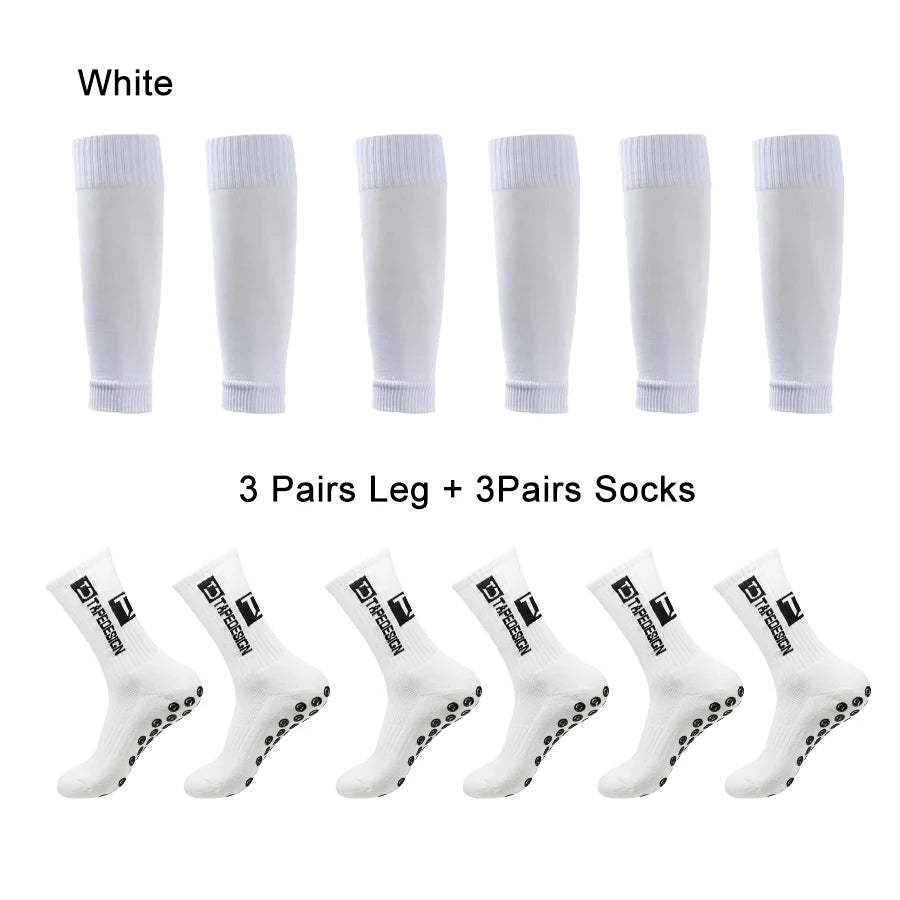 3 Sets Non-Slip Sports Dispensing Socks for Outdoor Training - Adult Leg Socks for Football Basketball Tennis Running