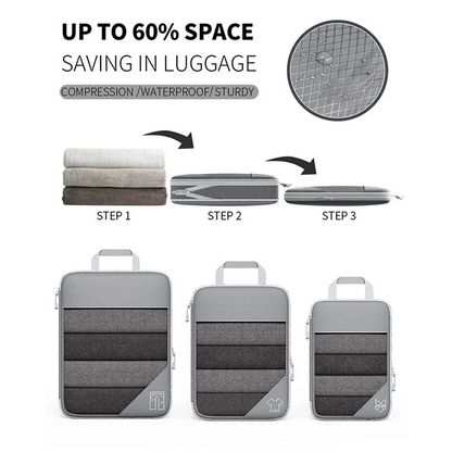 AT21-Compressed Packing Cubes Set Portable Luggage Organizers Ideal For Suitcase Organization