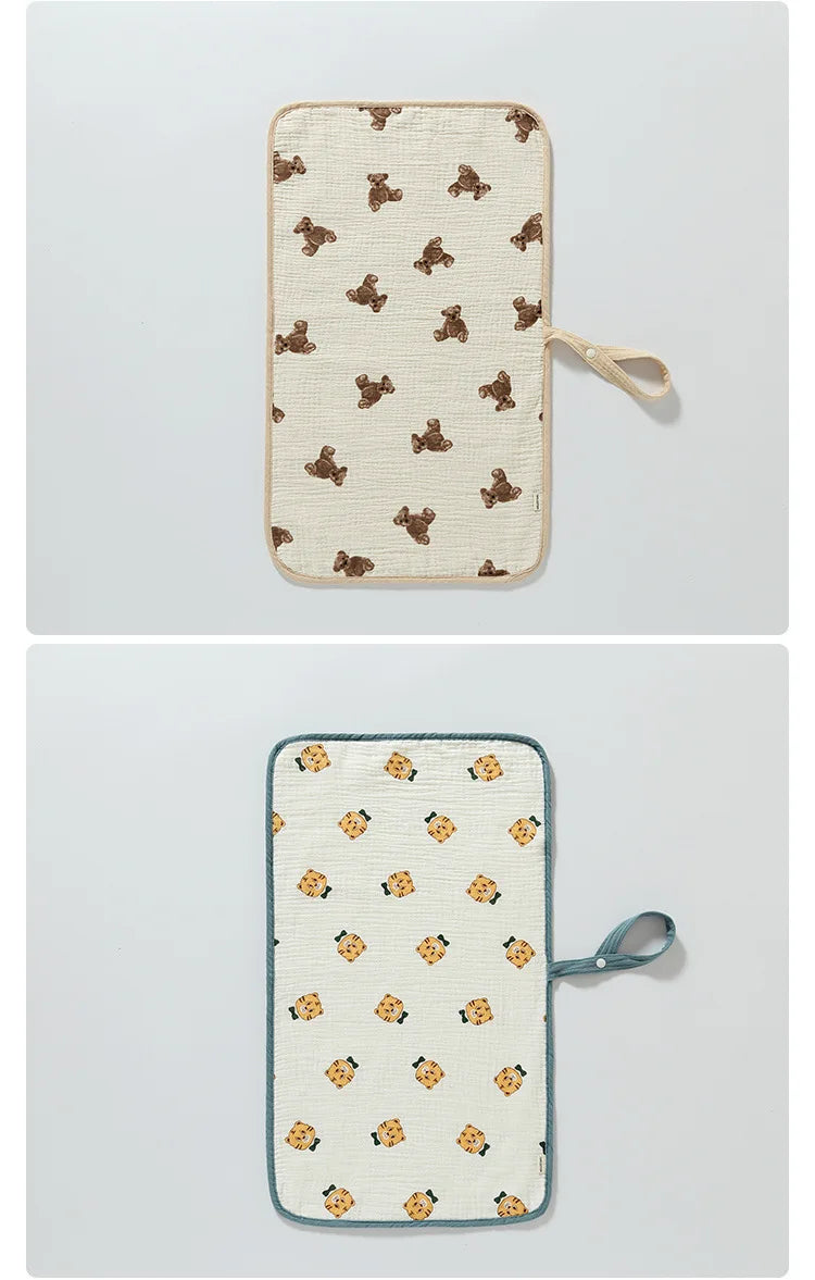 Foldable Baby Infant Cotton Changing Pads Reusable Soft Cotton Infant Mat Changing Pad for Newborn Underpads Two-sided Mattress