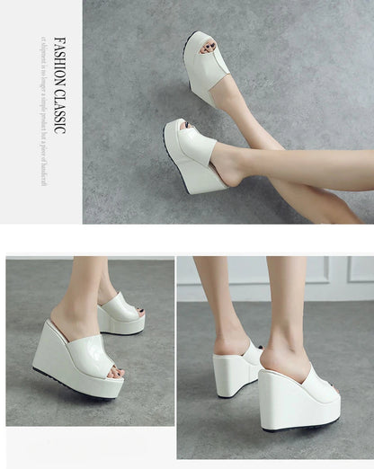 Platform Slippers Women Fashion Shoes Wedge Sandals Solid Color Party Sandles Woman Casual Comfort Designer Summer Footwear