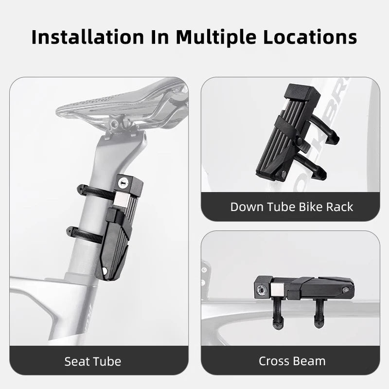 ROCKBROS Bike Lock Electric Bicycle Motorcycle MTB Road Bike Portable Anti-Theft Folding Password Lock Cycling Accessories