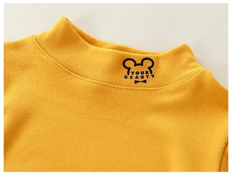 Baby Tops Children Turtleneck Bottoming Shirt for Boys Girls Long Sleeve T Shirts Warm Casual Kids Pullover Child Clothing 2023
