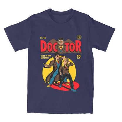 Mens T-Shirt Doctors Who T Shirts Harajuku Godfather Doctors Summer Tees Funny Loose Cotton Tops Plus Size 6XL