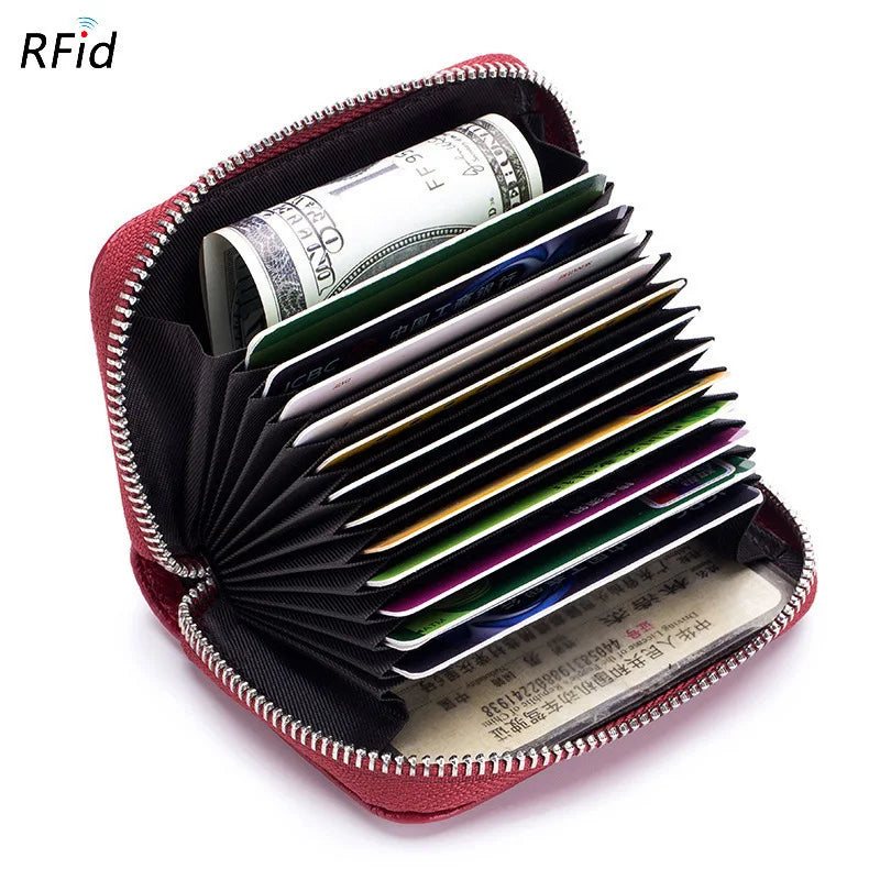 Women RFID Blocking Wallet Genuine Leather Anti Theft 36 Card Holders Women Wallets With Phone Case Clutch Bags Coin Purse Girl