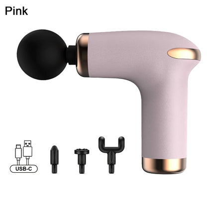 USB Portable Mini Massage Gun Pistol Facial Massager For Body Neck Deep Tissue Muscle Relaxation Gout Pain Relief Body Massager
