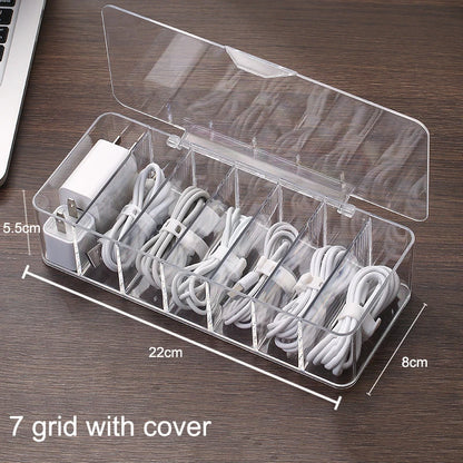 Cable Storage Box Dustproof Power Cable Storage  Wire Manager  Desktop Charging Cable Collect Box