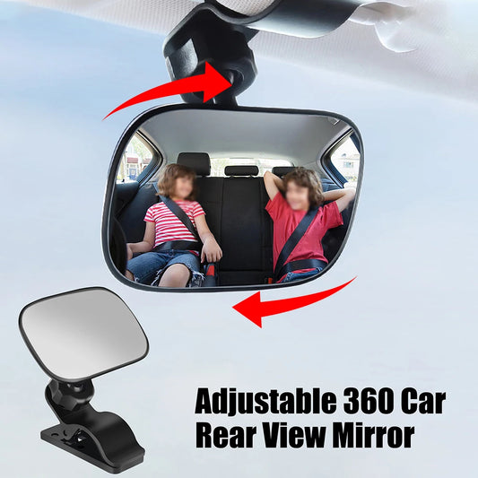 360 Rotation Car Back Seat Baby Kids View Mirror 2 in 1 Auto Ornament Universal Mini Safety Monitor Car Accessories Adjustable