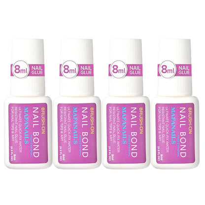 8ML Strong Nail Glue for Press on Nails Adhesive Broken Nail Repair Brush-on Nail Glue Rhinestone Charms Acrylic Tips Bond Glue