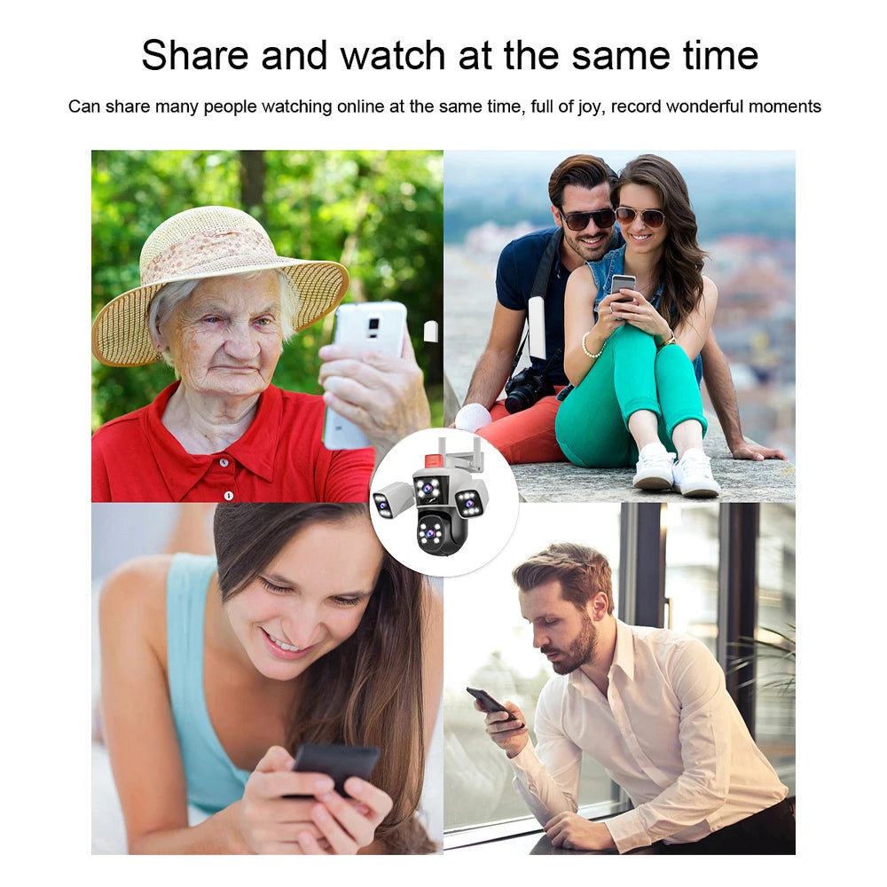 Linook 12MP,6K,3 lenses,WiFi monitoring camera,CCTV outdoor WiFi camera,IP camera,PTZ security protection camera,Security camer