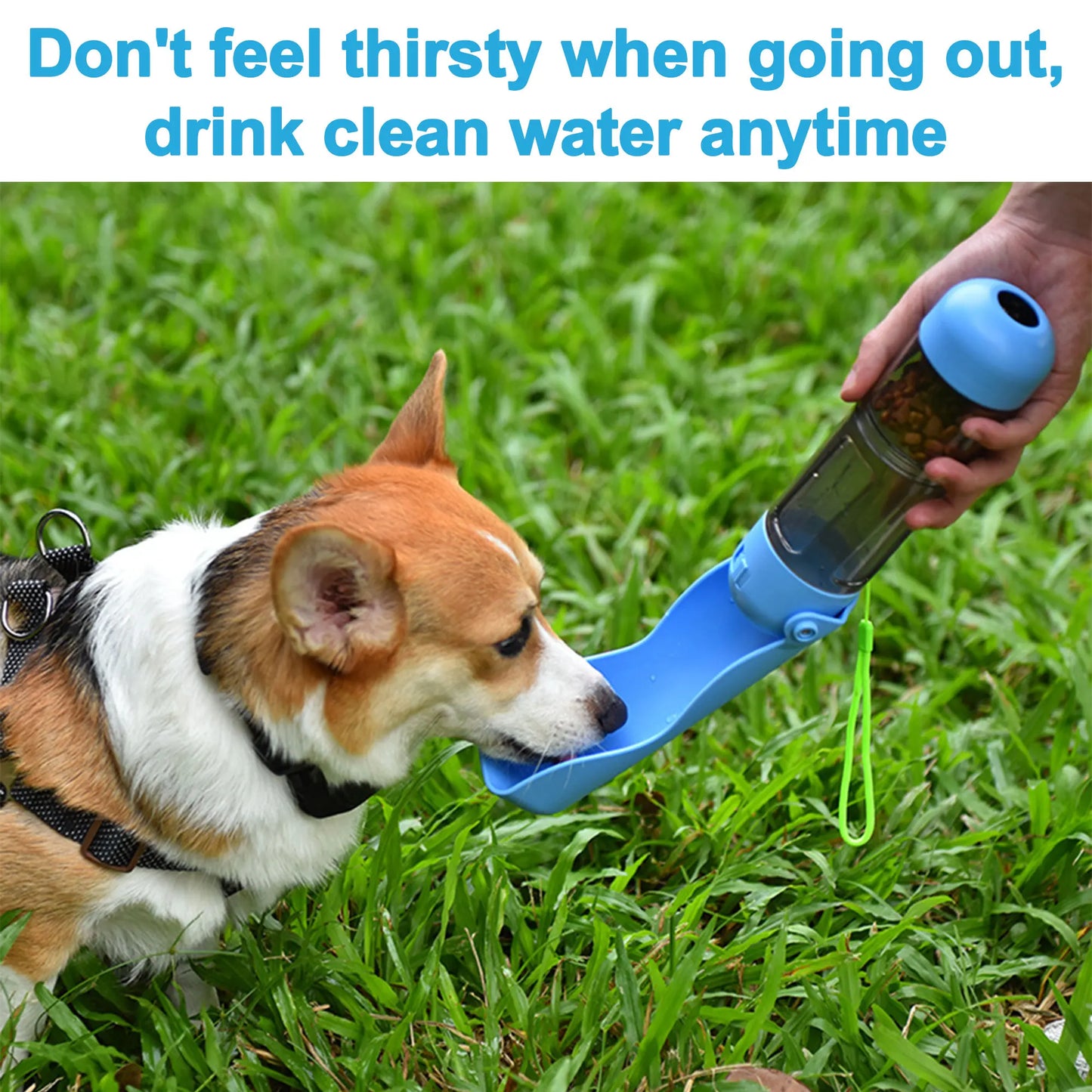 Collapsible Portable Dog Travel Water Bottle Bowl Dispenser with Food Container Waste Bag for Dogs Walking Traveling