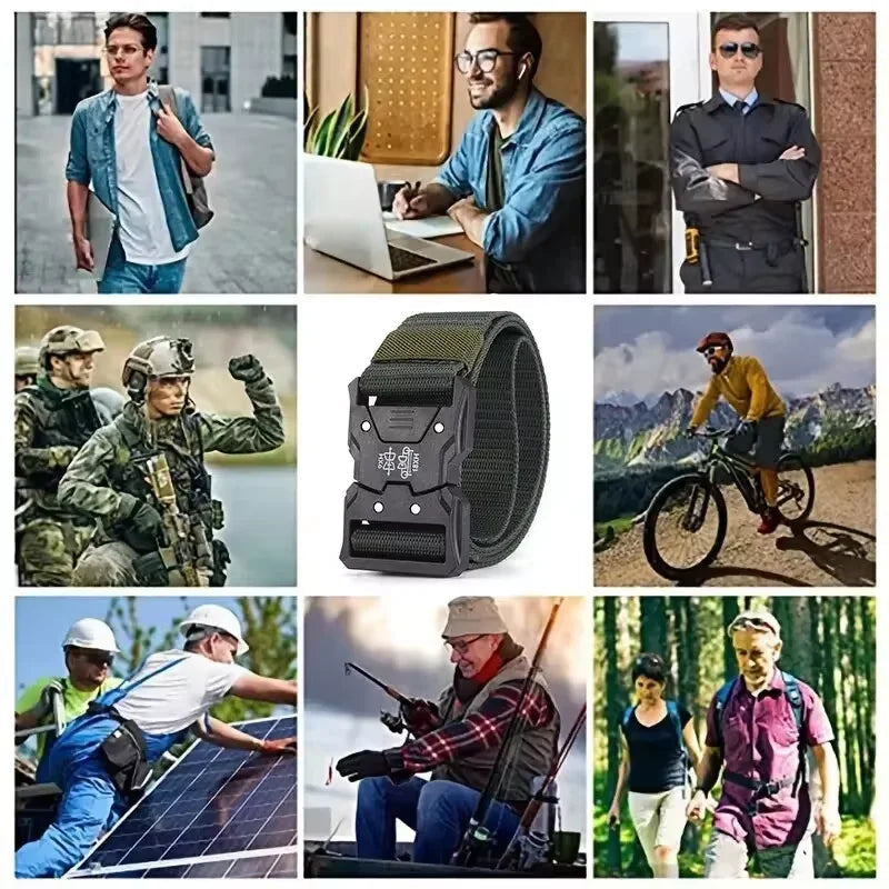 Casual Men's Canvas Belt Tactical Belt Outdoor Sports Belt Fashionable Training Belt