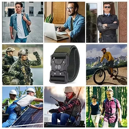 Casual Men's Canvas Belt Tactical Belt Outdoor Sports Belt Fashionable Training Belt