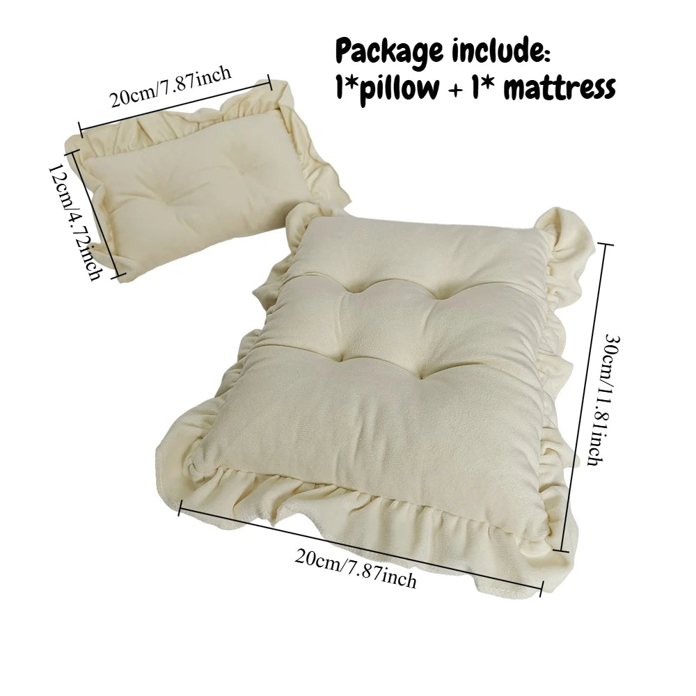 Baby Bed Newborn Photography Props Handmade Bed Baby Vintage Rattan Wooden Sofa Crib Photo Background Photo Studio Posing Props