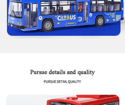 High Quality Simulation Bus Large Size Drop-resistant Light Music Inertia Bus Model Pull Back Car Educational Toys Gifts