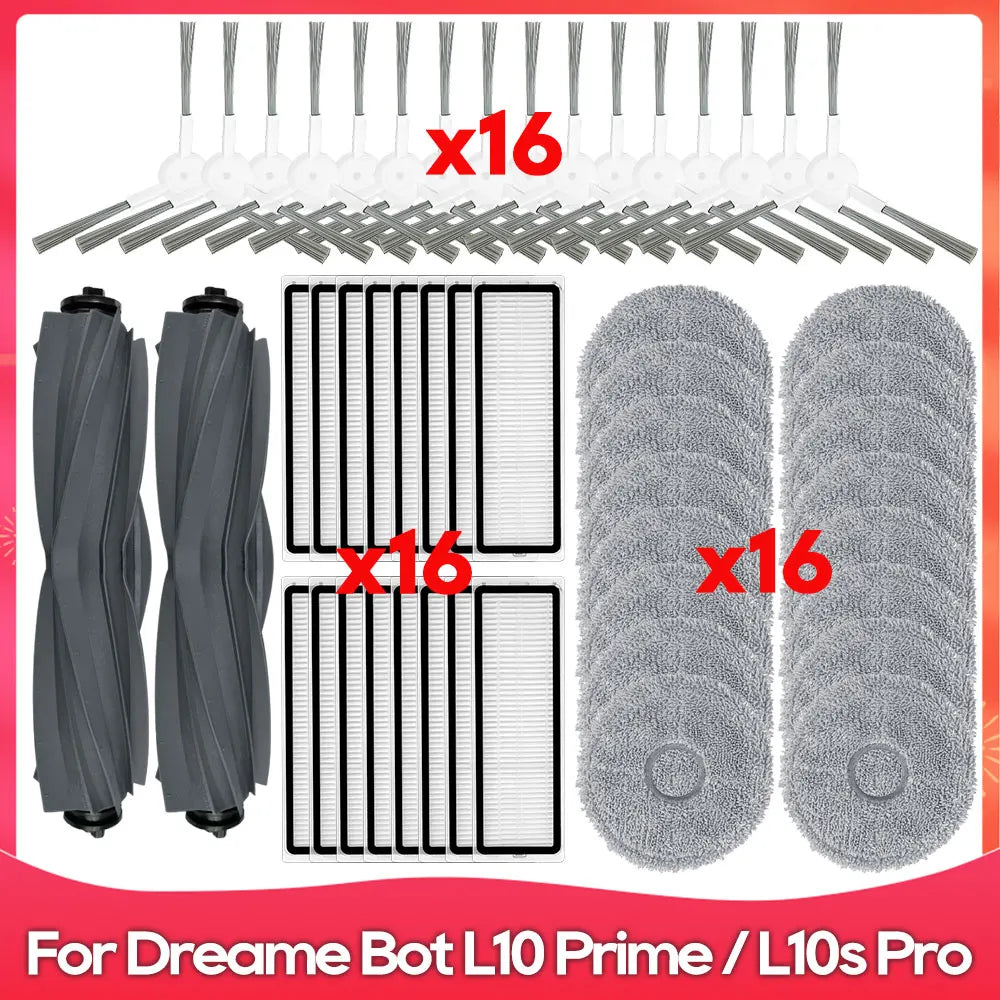 Compatible For ( Dreame L10 Prime, RLL11GC, L10S Pro, L10 Pro, Xiaomi S10+ ) Roller Side Brush Filter Mop Accessory Part