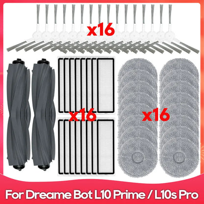 Compatible For ( Dreame L10 Prime, RLL11GC, L10S Pro, L10 Pro, Xiaomi S10+ ) Roller Side Brush Filter Mop Accessory Part