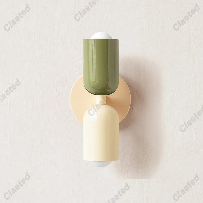 LED Wall Lamp Modern Simple Cream Double Head Light for Living Room Bedroom Besides Study Interior Decoration Fixture