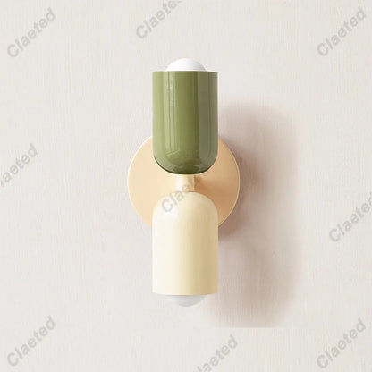 LED Wall Lamp Modern Simple Cream Double Head Light for Living Room Bedroom Besides Study Interior Decoration Fixture