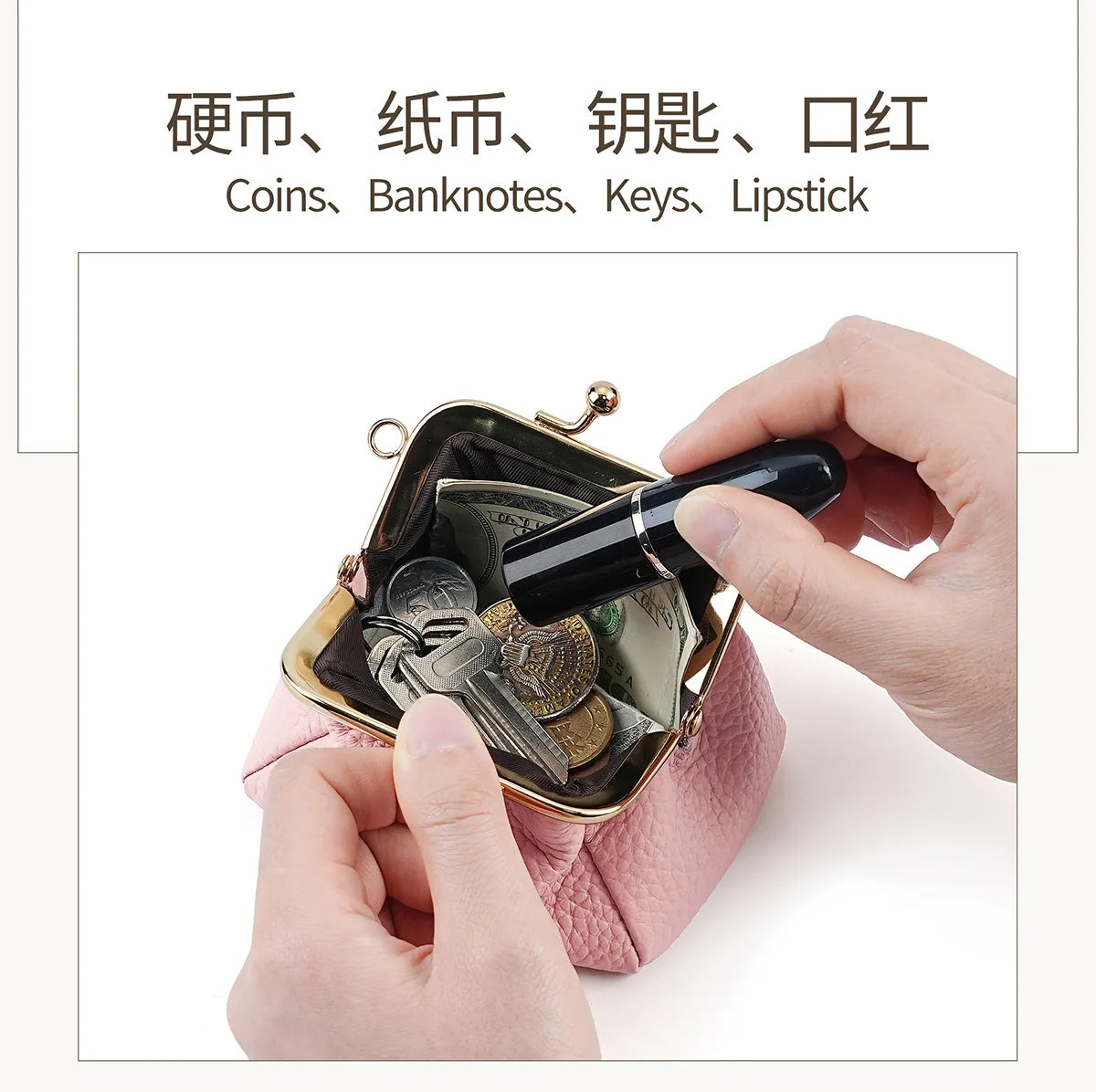 Women Wallets RFID Blocking Bank Card Purse Cowhide Leather Card Holder Mini Credit Coin Case Compact EDC Wallet