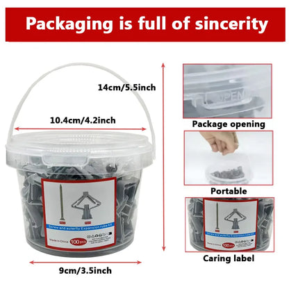 100pcs Drywall Anchor Kit Hollow Wall Anchors Plasterboard Plugs Screws Butterfly Expansion Tube Pipe 50 Set