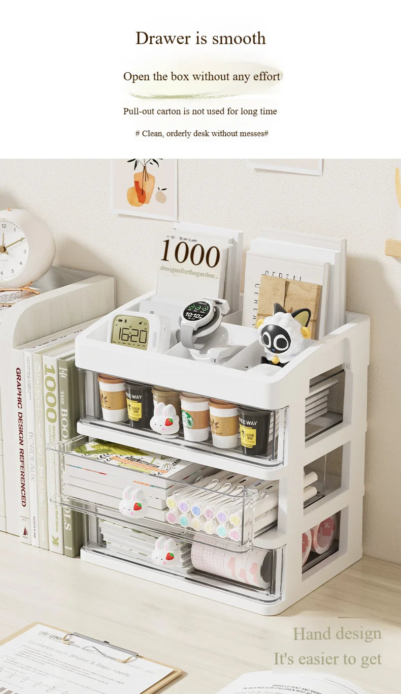 5 Tier Stationery Handbook Student Desktop Organizer, Organizer Drawers, Hair Accessories Organizer for Kids, Pen Holder Shelf