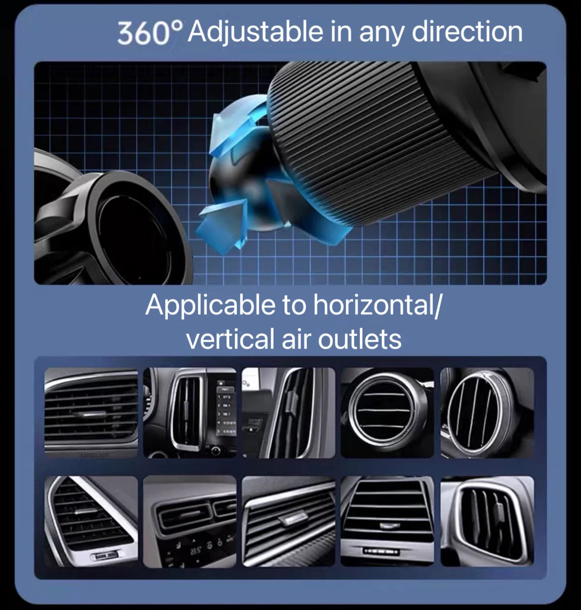 Magsafe Car Mount Magnetic Phone Holder for Air Vent with 360° Rotation Universal Phone Holders for iPhone 15