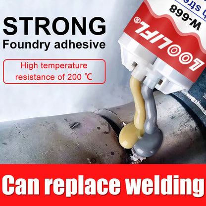 Casting adhesive, strong welding adhesive, suitable for cast iron and cast aluminum, waterproof and corrosion resistant.