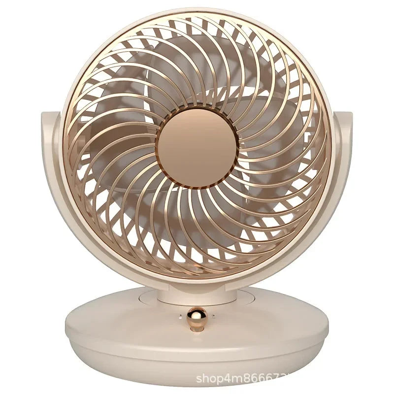 Desktop Rechargeable Fan Small Portable Air Conditioning Appliances Auto Rotation Ventilador 3-speed Wind Silent for Home Office