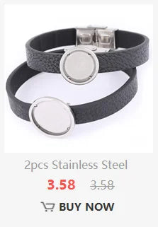 3pcs Stainless Steel Cuff Bracelet Base Blanks Fit 12mm Heart Cabochon Bangle Bezel Setting Trays Diy Jewelry Findings