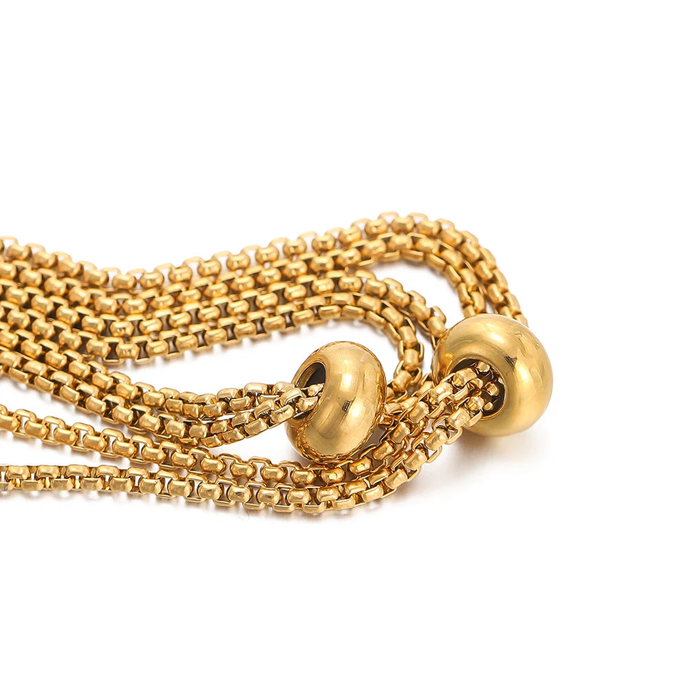 3pcs/lot Adjustable 304 Stainless Steel Bracelet Makings Slider Extender Box Chains with Ball Ends for DIY Jewelry Making