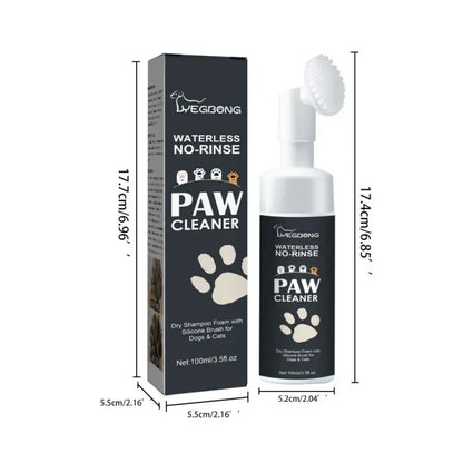 Dog Paw Washing Foam Pet Foot Cleaning Foam Rinse-free Paw Cleaner No Washing Claw Care Supplies For Cat With Silicone Brush