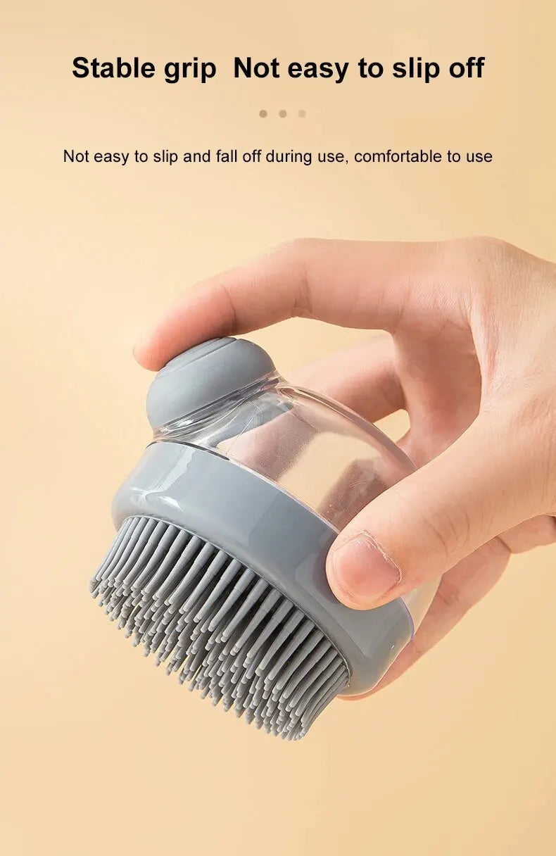 Shampoo Comb Brush Liquid-Infused Hair Brush Head Cleaning Massager Pet Bathing Scalp Massager Multi-functional Body Scrub Brush