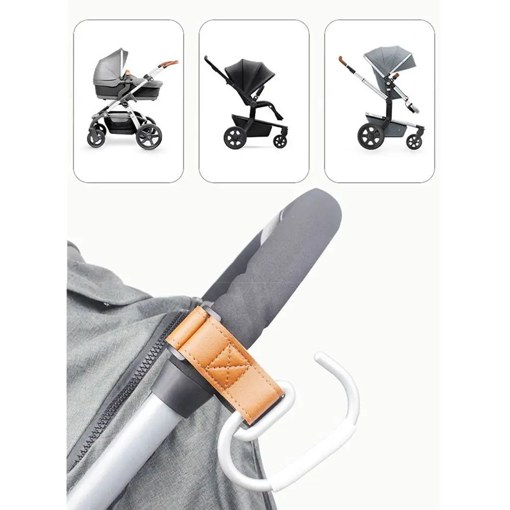 PU Baby Stroller Hooks Solid Color Stroller Accessories Hanging Hook Cartoon Cart Organizer Stroller Accessories Pram