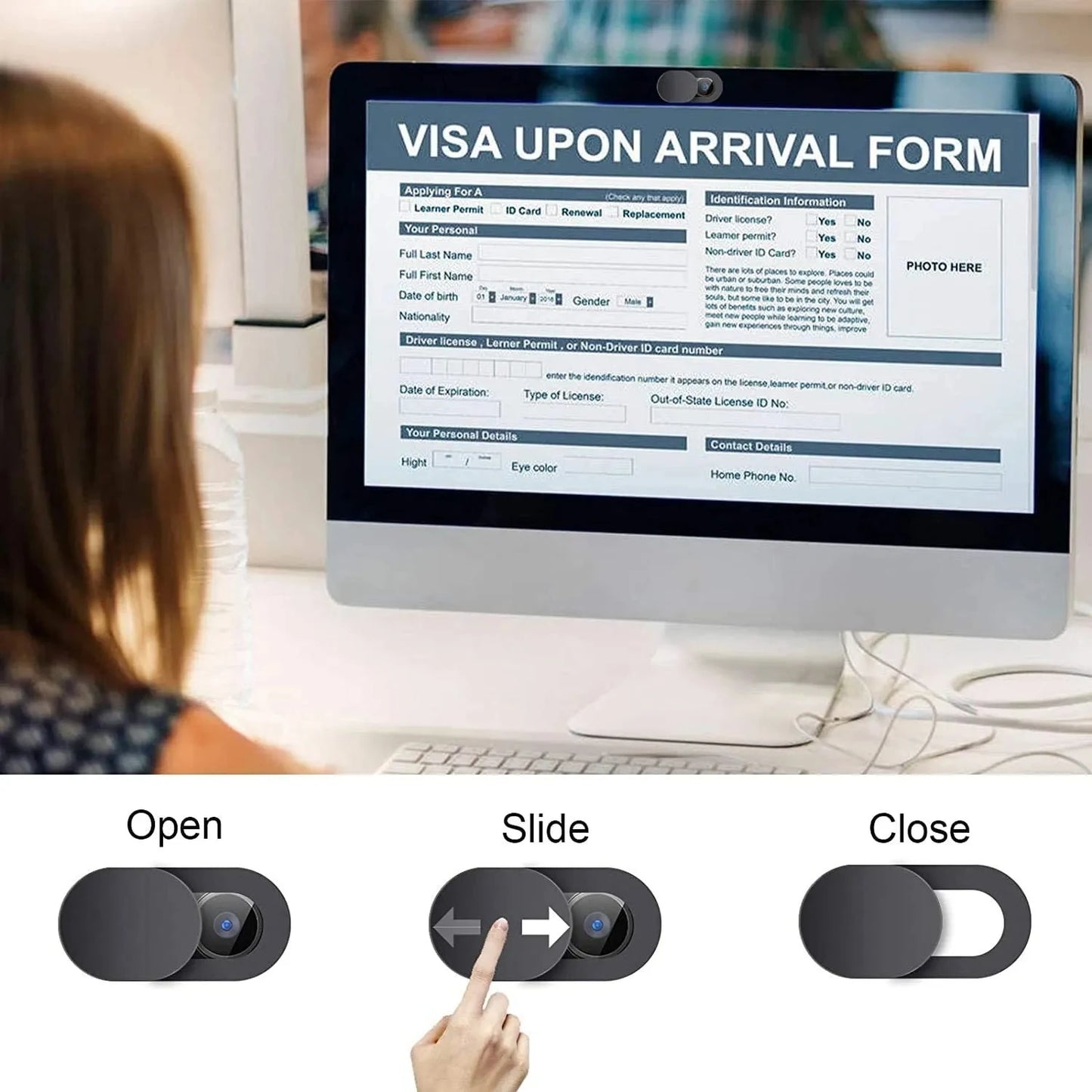 1/10/20Pcs Webcam Cover Shutter Slider Privacy Protective Cover Mobile Computer Lens Camera Sticker for iPad Tablet Web Laptop